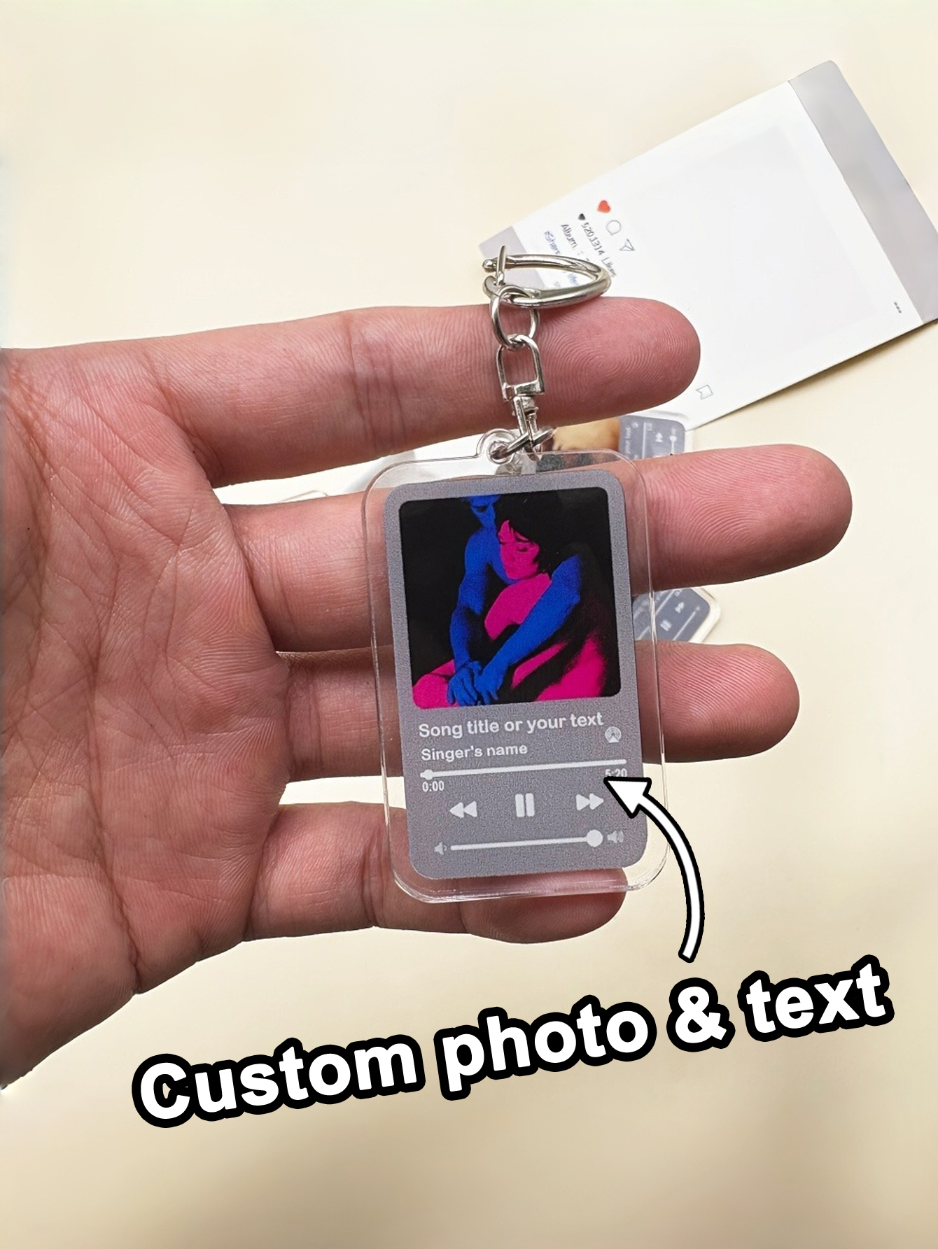 Custom Personalized Music Album Keychain